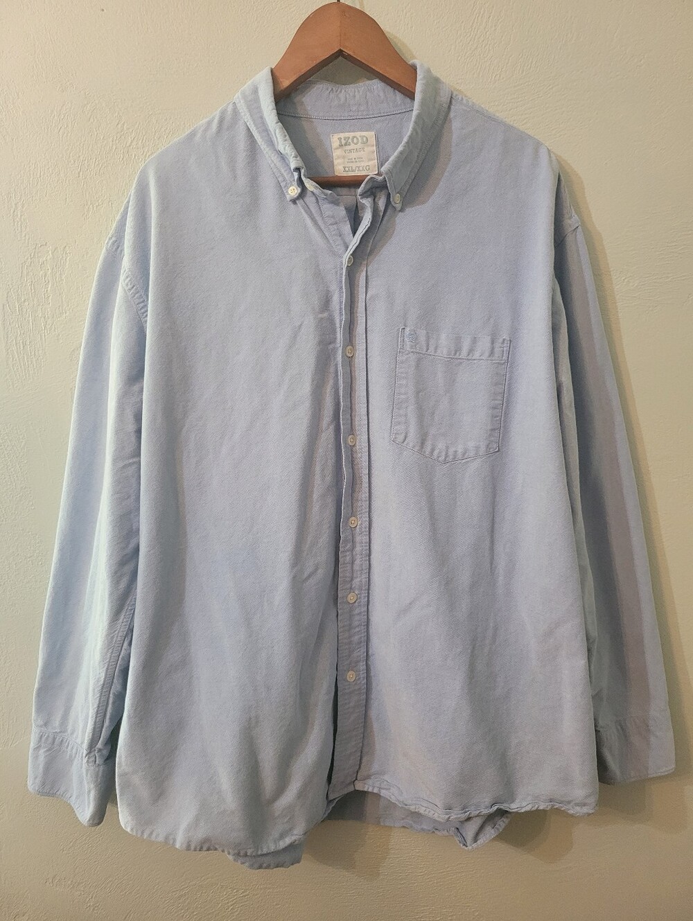 Vintage Izod 100% Cotton Men Casual Shirt Size XXL